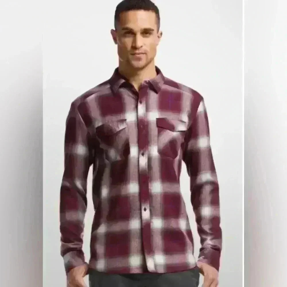 Mens Icebreaker Plaid Lodge Long Sleeve Flannel Shirt Size Large